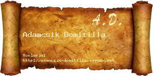 Adamcsik Domitilla névjegykártya
